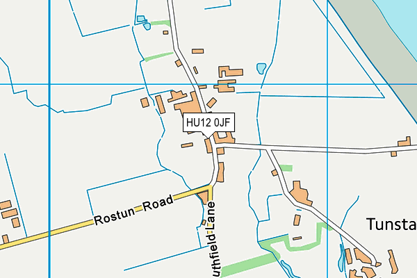 HU12 0JF map - OS VectorMap District (Ordnance Survey)