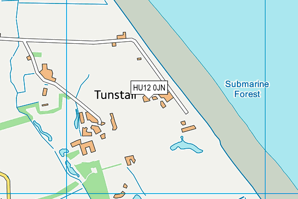 HU12 0JN map - OS VectorMap District (Ordnance Survey)