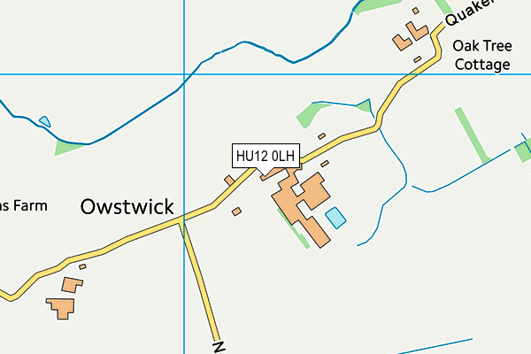 HU12 0LH map - OS VectorMap District (Ordnance Survey)