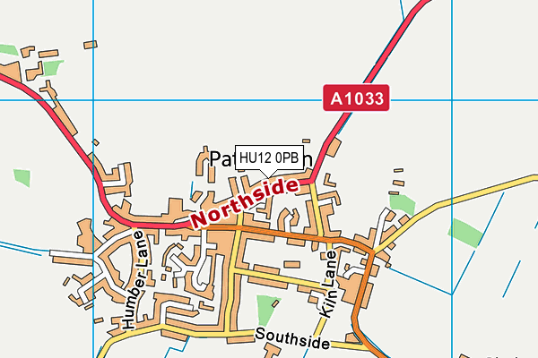 HU12 0PB map - OS VectorMap District (Ordnance Survey)