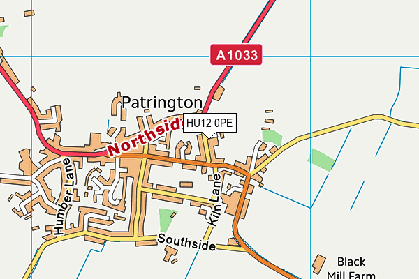 HU12 0PE map - OS VectorMap District (Ordnance Survey)