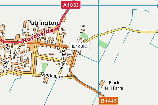 HU12 0PZ map - OS VectorMap District (Ordnance Survey)