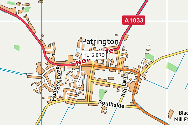 HU12 0RD map - OS VectorMap District (Ordnance Survey)