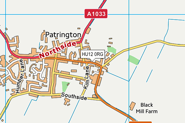 HU12 0RG map - OS VectorMap District (Ordnance Survey)