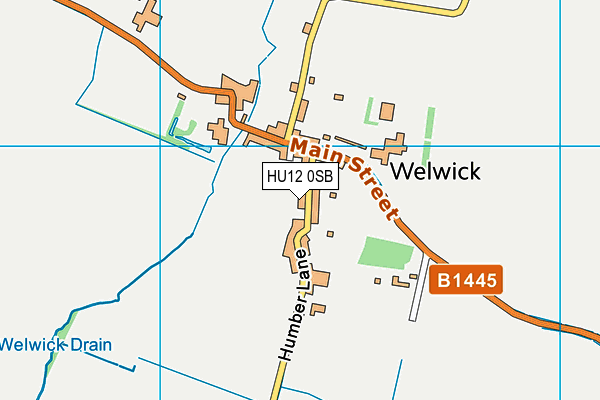 HU12 0SB map - OS VectorMap District (Ordnance Survey)