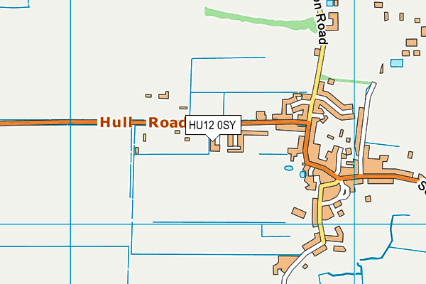 HU12 0SY map - OS VectorMap District (Ordnance Survey)