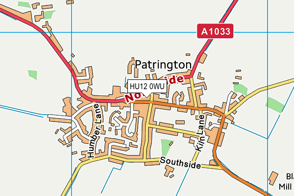 HU12 0WU map - OS VectorMap District (Ordnance Survey)