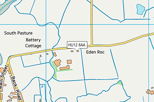 HU12 8AA map - OS VectorMap District (Ordnance Survey)