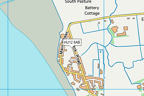 HU12 8AB map - OS VectorMap District (Ordnance Survey)