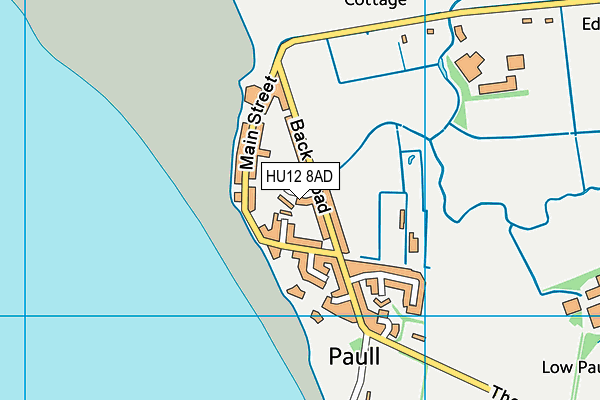 HU12 8AD map - OS VectorMap District (Ordnance Survey)