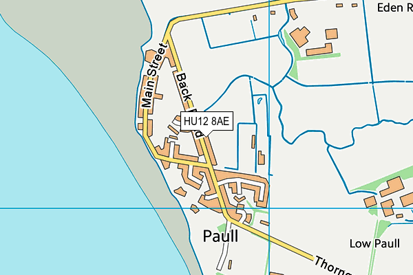 HU12 8AE map - OS VectorMap District (Ordnance Survey)