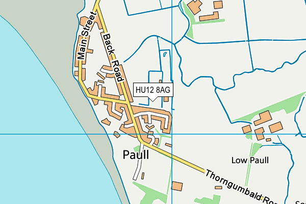 HU12 8AG map - OS VectorMap District (Ordnance Survey)