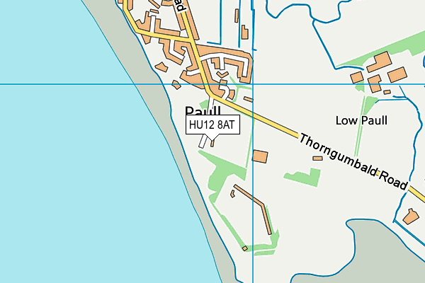 HU12 8AT map - OS VectorMap District (Ordnance Survey)