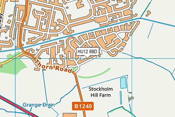 HU12 8BD map - OS VectorMap District (Ordnance Survey)