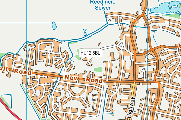HU12 8BL map - OS VectorMap District (Ordnance Survey)