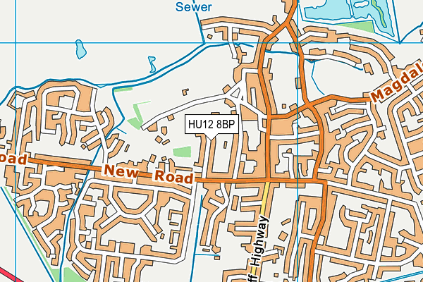 HU12 8BP map - OS VectorMap District (Ordnance Survey)
