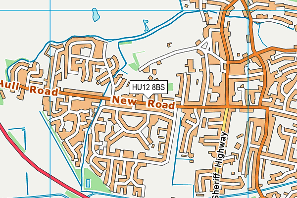 HU12 8BS map - OS VectorMap District (Ordnance Survey)