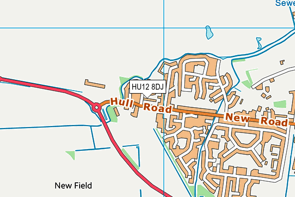HU12 8DJ map - OS VectorMap District (Ordnance Survey)