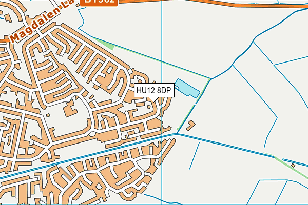 HU12 8DP map - OS VectorMap District (Ordnance Survey)