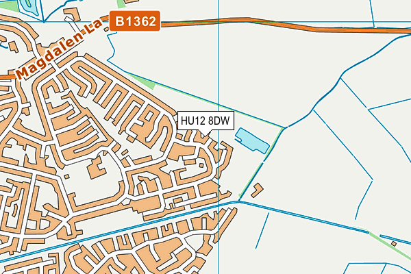 HU12 8DW map - OS VectorMap District (Ordnance Survey)