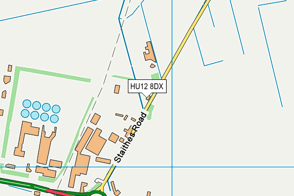 HU12 8DX map - OS VectorMap District (Ordnance Survey)