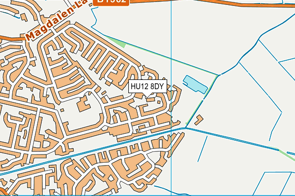 HU12 8DY map - OS VectorMap District (Ordnance Survey)