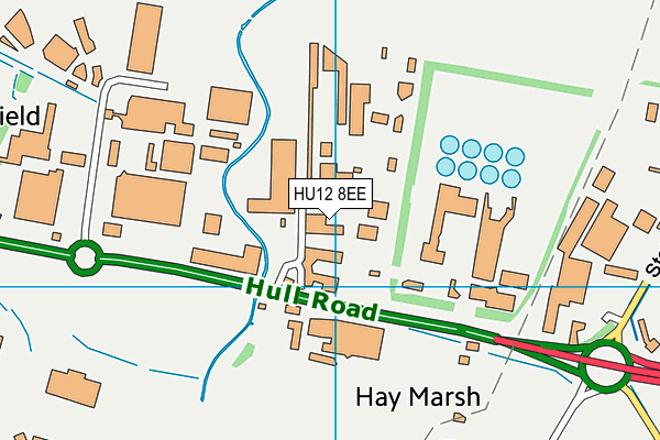 HU12 8EE map - OS VectorMap District (Ordnance Survey)