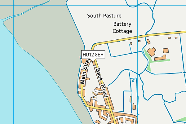 HU12 8EH map - OS VectorMap District (Ordnance Survey)