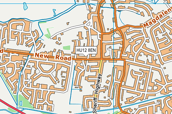 HU12 8EN map - OS VectorMap District (Ordnance Survey)