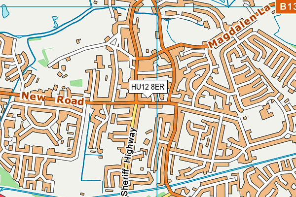 HU12 8ER map - OS VectorMap District (Ordnance Survey)
