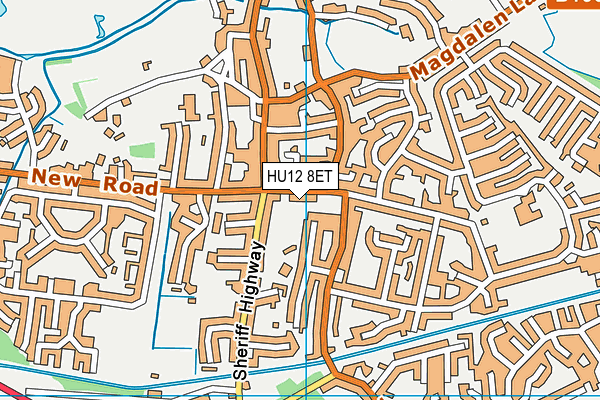 HU12 8ET map - OS VectorMap District (Ordnance Survey)