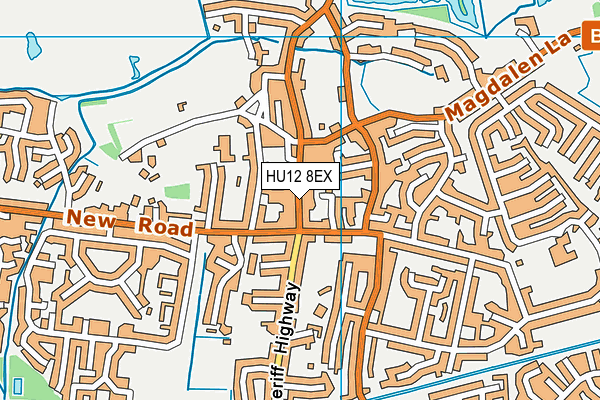 HU12 8EX map - OS VectorMap District (Ordnance Survey)