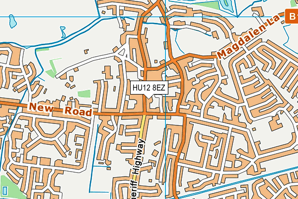 HU12 8EZ map - OS VectorMap District (Ordnance Survey)