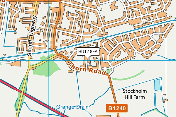 HU12 8FA map - OS VectorMap District (Ordnance Survey)