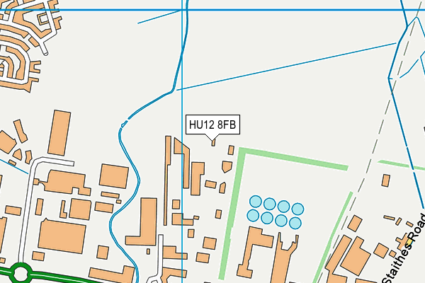 HU12 8FB map - OS VectorMap District (Ordnance Survey)