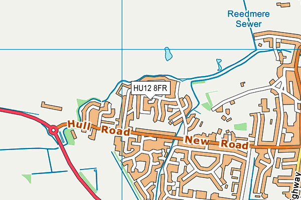 HU12 8FR map - OS VectorMap District (Ordnance Survey)