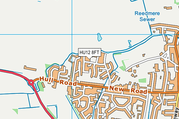 HU12 8FT map - OS VectorMap District (Ordnance Survey)