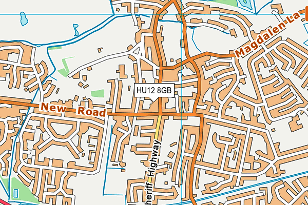 HU12 8GB map - OS VectorMap District (Ordnance Survey)