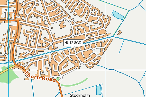 HU12 8GD map - OS VectorMap District (Ordnance Survey)