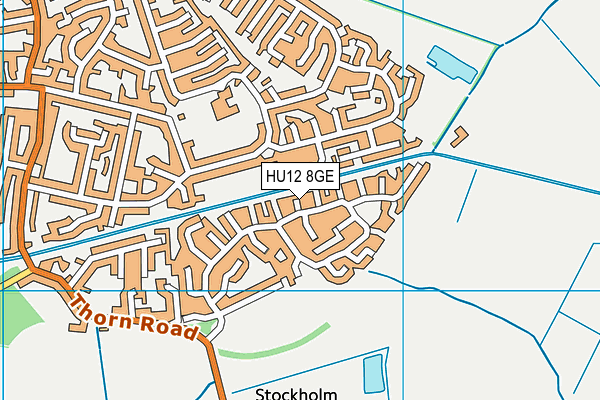 HU12 8GE map - OS VectorMap District (Ordnance Survey)