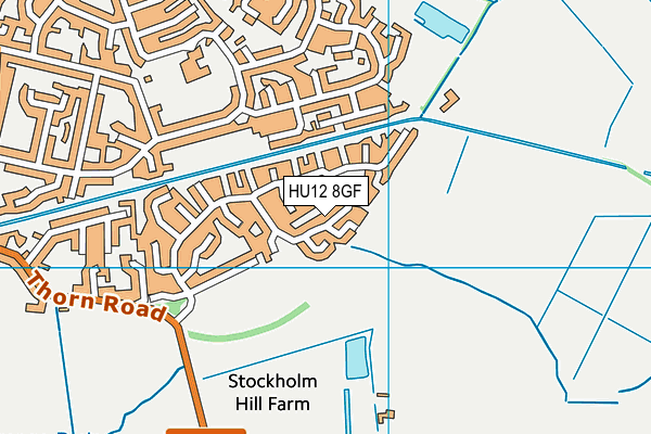 HU12 8GF map - OS VectorMap District (Ordnance Survey)