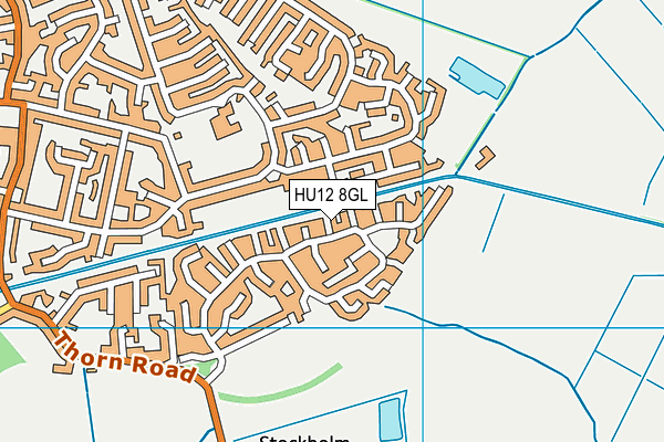 HU12 8GL map - OS VectorMap District (Ordnance Survey)