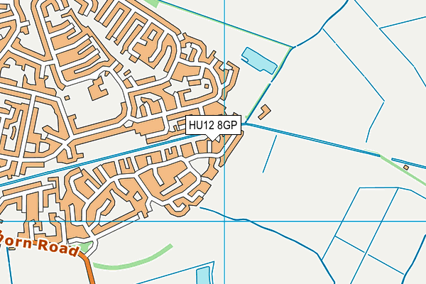HU12 8GP map - OS VectorMap District (Ordnance Survey)