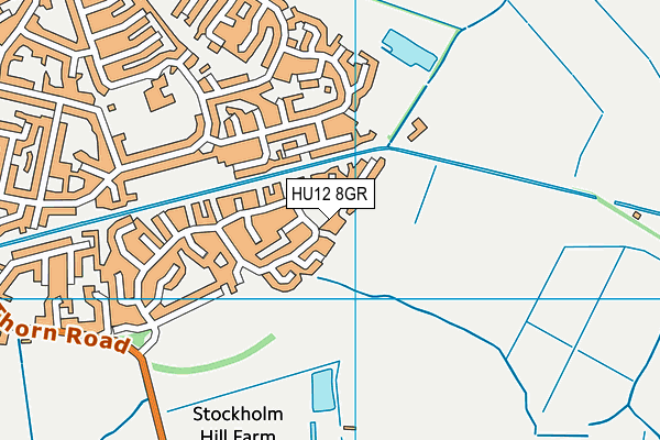 HU12 8GR map - OS VectorMap District (Ordnance Survey)