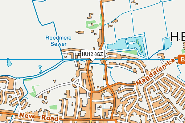 HU12 8GZ map - OS VectorMap District (Ordnance Survey)