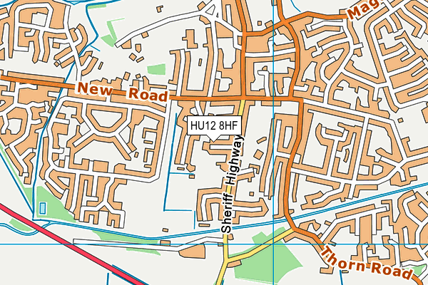 HU12 8HF map - OS VectorMap District (Ordnance Survey)