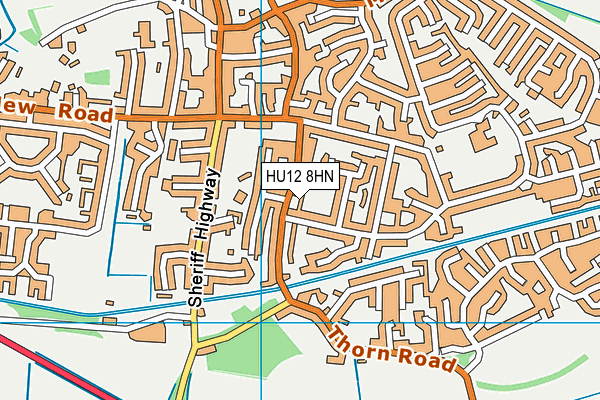 HU12 8HN map - OS VectorMap District (Ordnance Survey)
