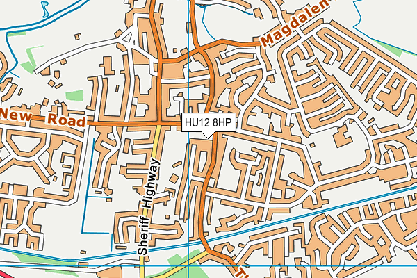 HU12 8HP map - OS VectorMap District (Ordnance Survey)