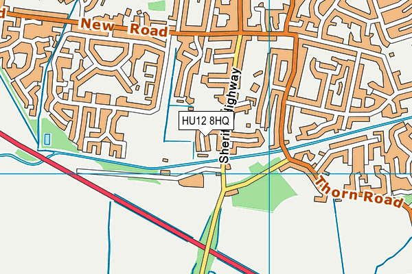 HU12 8HQ map - OS VectorMap District (Ordnance Survey)