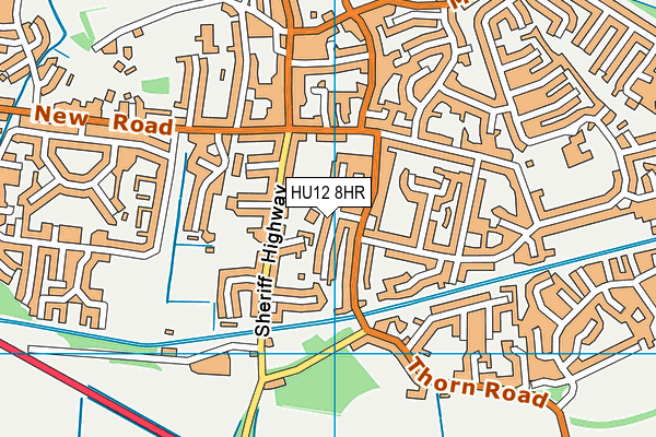 HU12 8HR map - OS VectorMap District (Ordnance Survey)